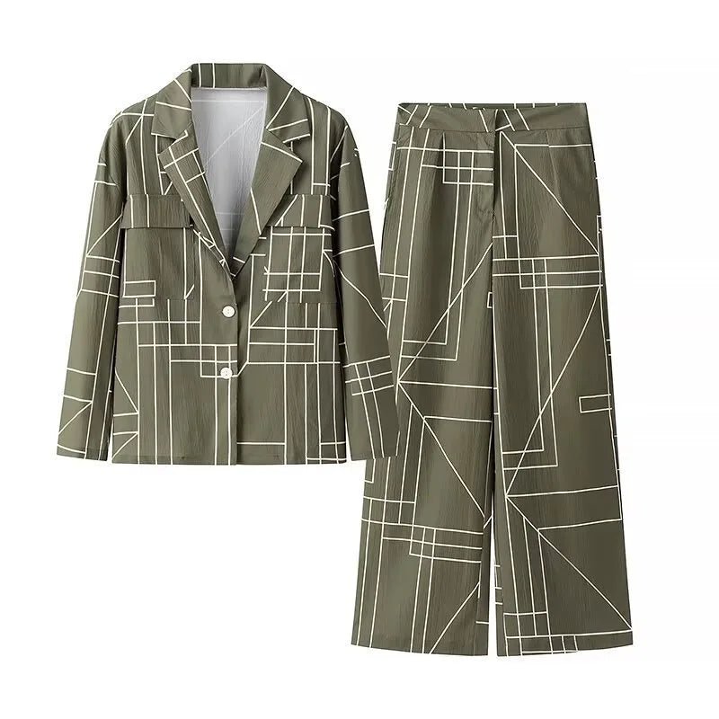 Elegant Striped Suit – Relaxed Blazer & Trousers Chic - LunaKit.LTD