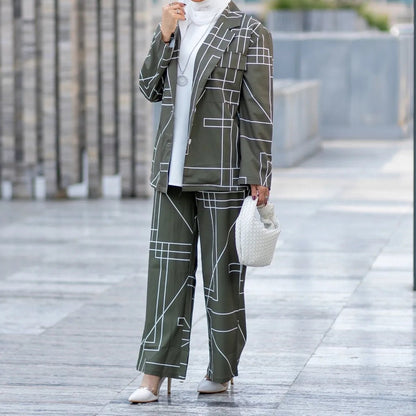 Elegant Striped Suit – Relaxed Blazer & Trousers Chic - LunaKit.LTD