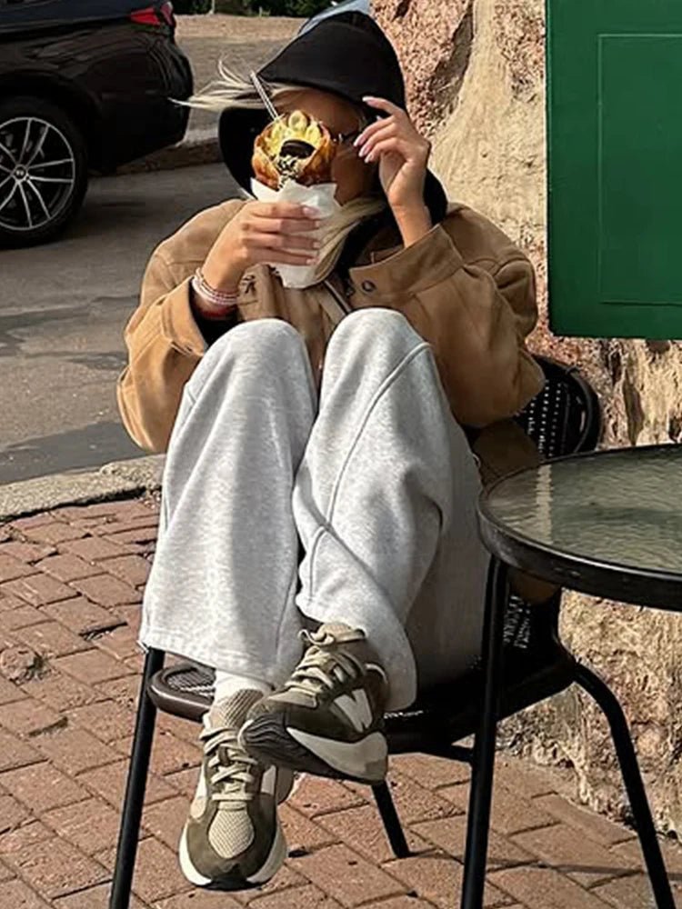 Elegant Suede Jacket – Lantern Sleeve Commute Chic - LunaKit.LTD