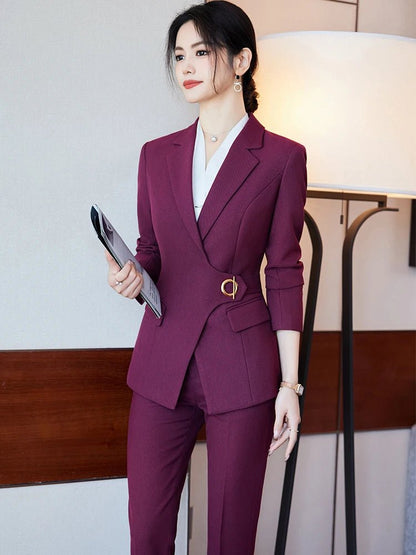 Elegant Two - Piece Blazer Set – Formal Work Chic - LunaKit.LTD