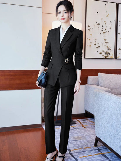 Elegant Two - Piece Blazer Set – Formal Work Chic - LunaKit.LTD