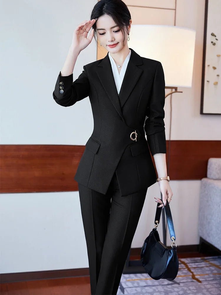 Elegant Two - Piece Blazer Set – Formal Work Chic - LunaKit.LTD