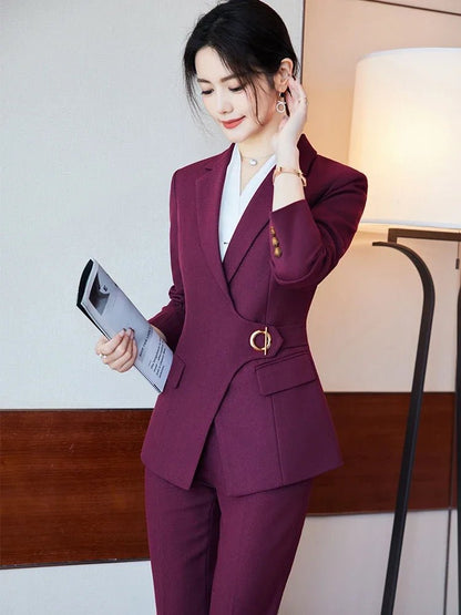 Elegant Two - Piece Blazer Set – Formal Work Chic - LunaKit.LTD