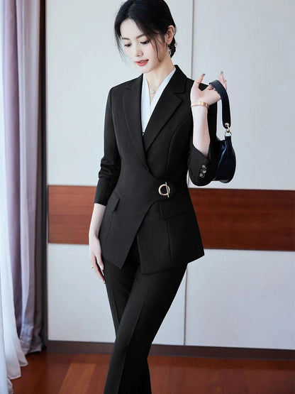 Elegant Two - Piece Blazer Set – Formal Work Chic - LunaKit.LTD