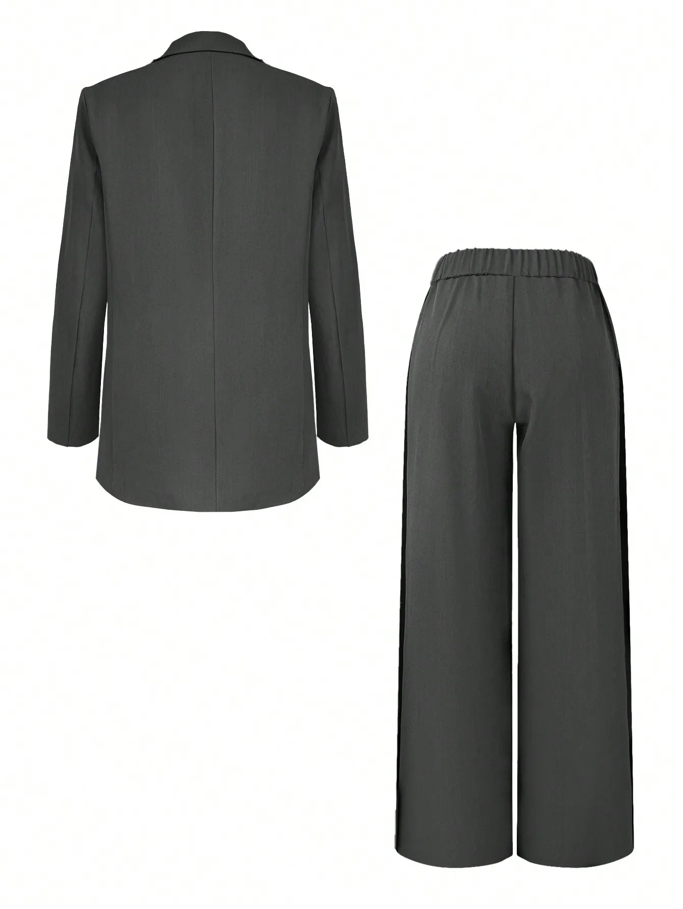 Elegant Two - Piece Suit – Contrast Color Office Chic - LunaKit.LTD