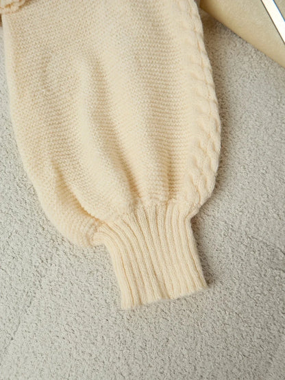 French Retro Knit – Square - Neck Short Sweater - LunaKit.LTD