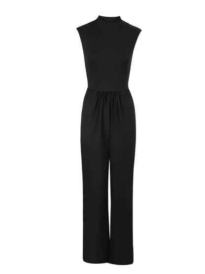 Gothic Black Jumpsuit – Minimal Summer Chic - LunaKit.LTD