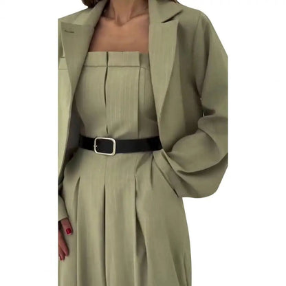 High - Street Chic Set – Strapless Jumpsuit with Blazer - LunaKit.LTD