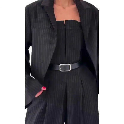 High - Street Chic Set – Strapless Jumpsuit with Blazer - LunaKit.LTD