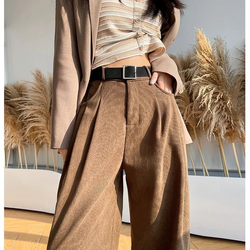 High Street Corduroy Pants – Cozy Straight - Leg Style - LunaKit.LTD