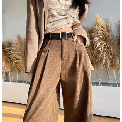 High Street Corduroy Pants – Cozy Straight - Leg Style - LunaKit.LTD