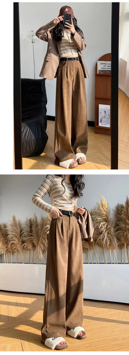 High Street Corduroy Pants – Cozy Straight - Leg Style - LunaKit.LTD
