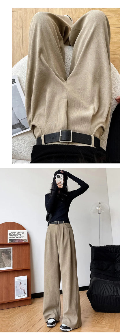 High Street Corduroy Pants – Cozy Straight - Leg Style - LunaKit.LTD