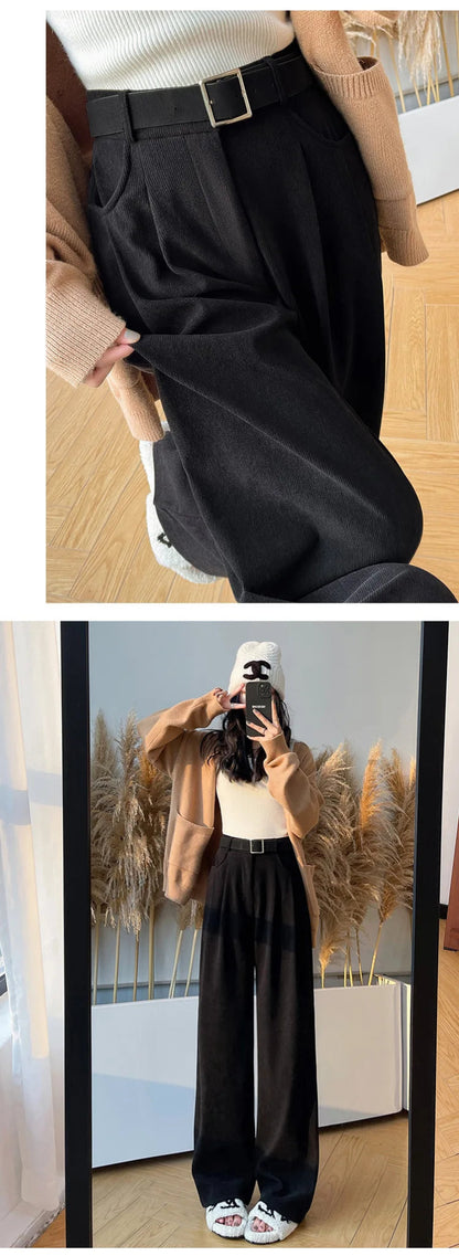 High Street Corduroy Pants – Cozy Straight - Leg Style - LunaKit.LTD