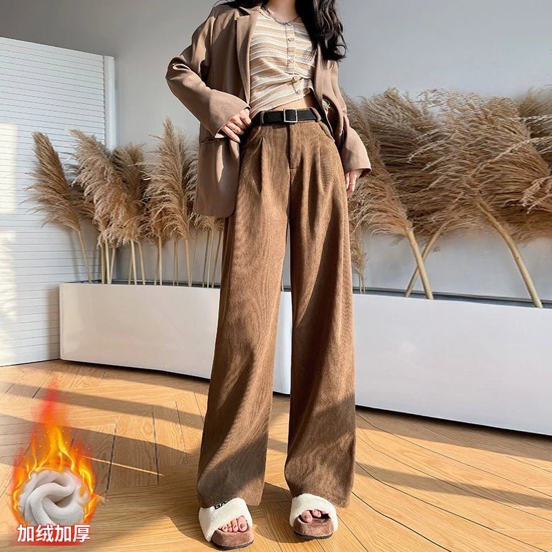 High Street Corduroy Pants – Cozy Straight - Leg Style - LunaKit.LTD
