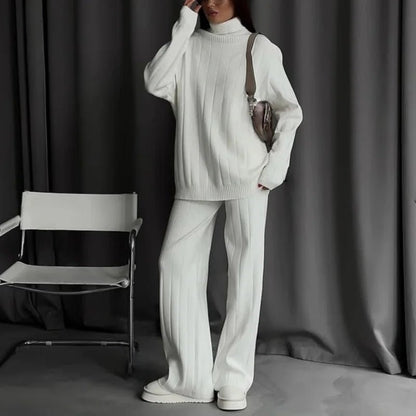 Knit Tracksuit Set – Elegant Straight - Leg Jogger Style - LunaKit.LTD