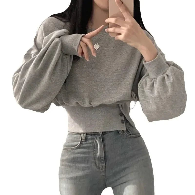 Korean Chic Pullover – Slim Fit Round - Neck Design - LunaKit.LTD