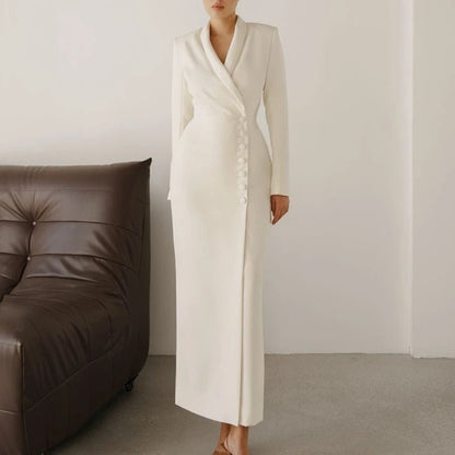 Long - Sleeve Bodycon Dress – Blazer Button Detailing - LunaKit.LTD