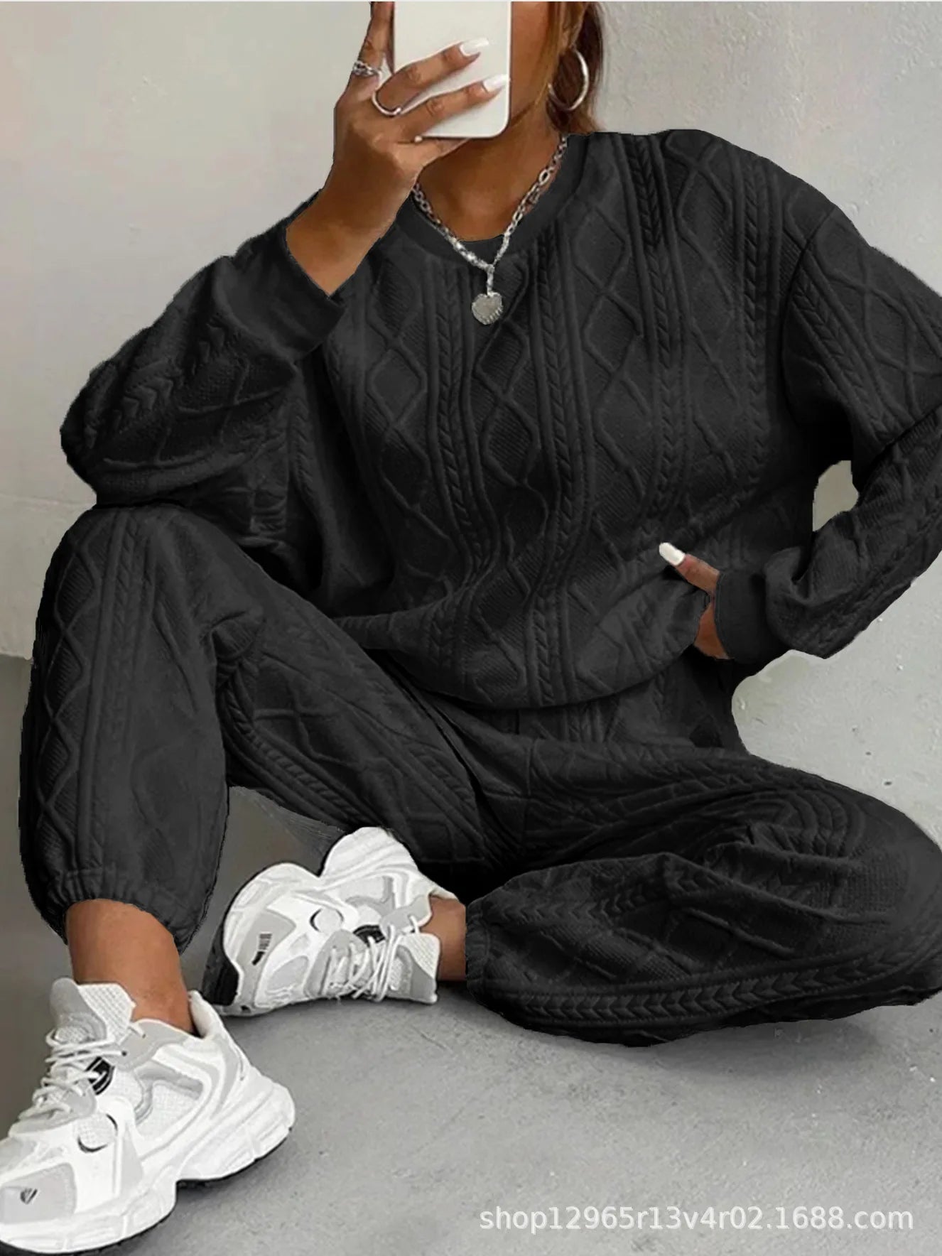 Long - Sleeve Knit Outfit – Comfortable Casual Style - LunaKit.LTD