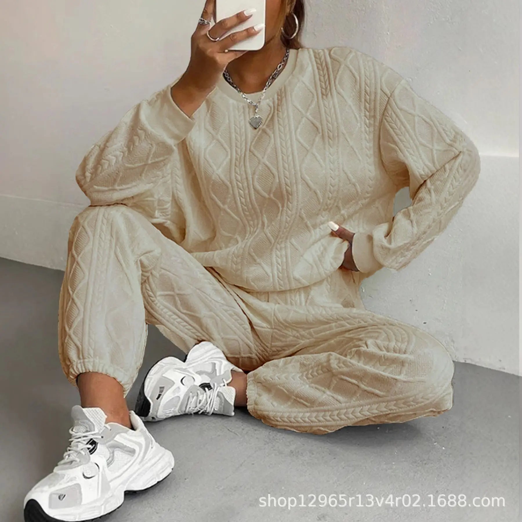 Long - Sleeve Knit Outfit – Comfortable Casual Style - LunaKit.LTD