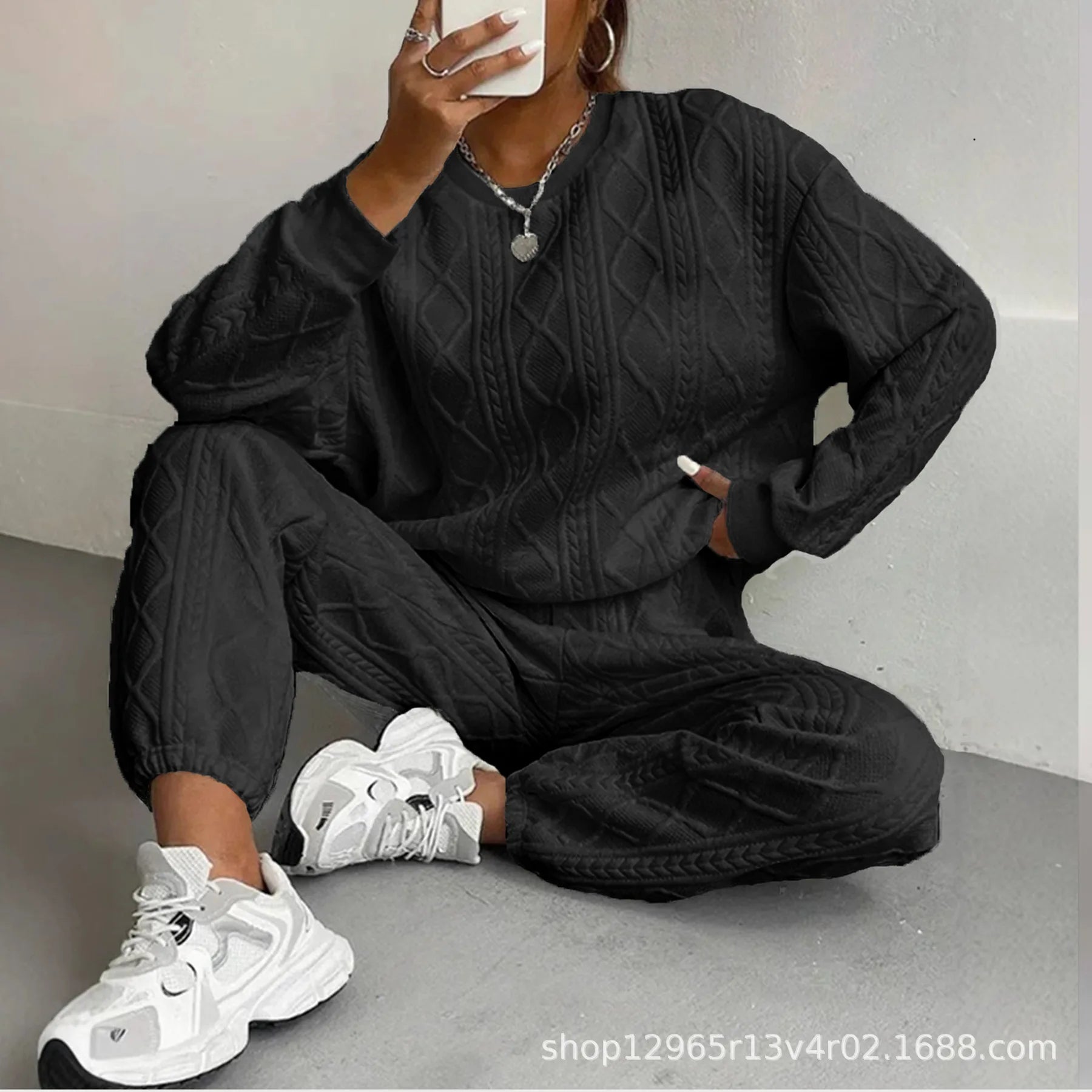 Long - Sleeve Knit Outfit – Comfortable Casual Style - LunaKit.LTD