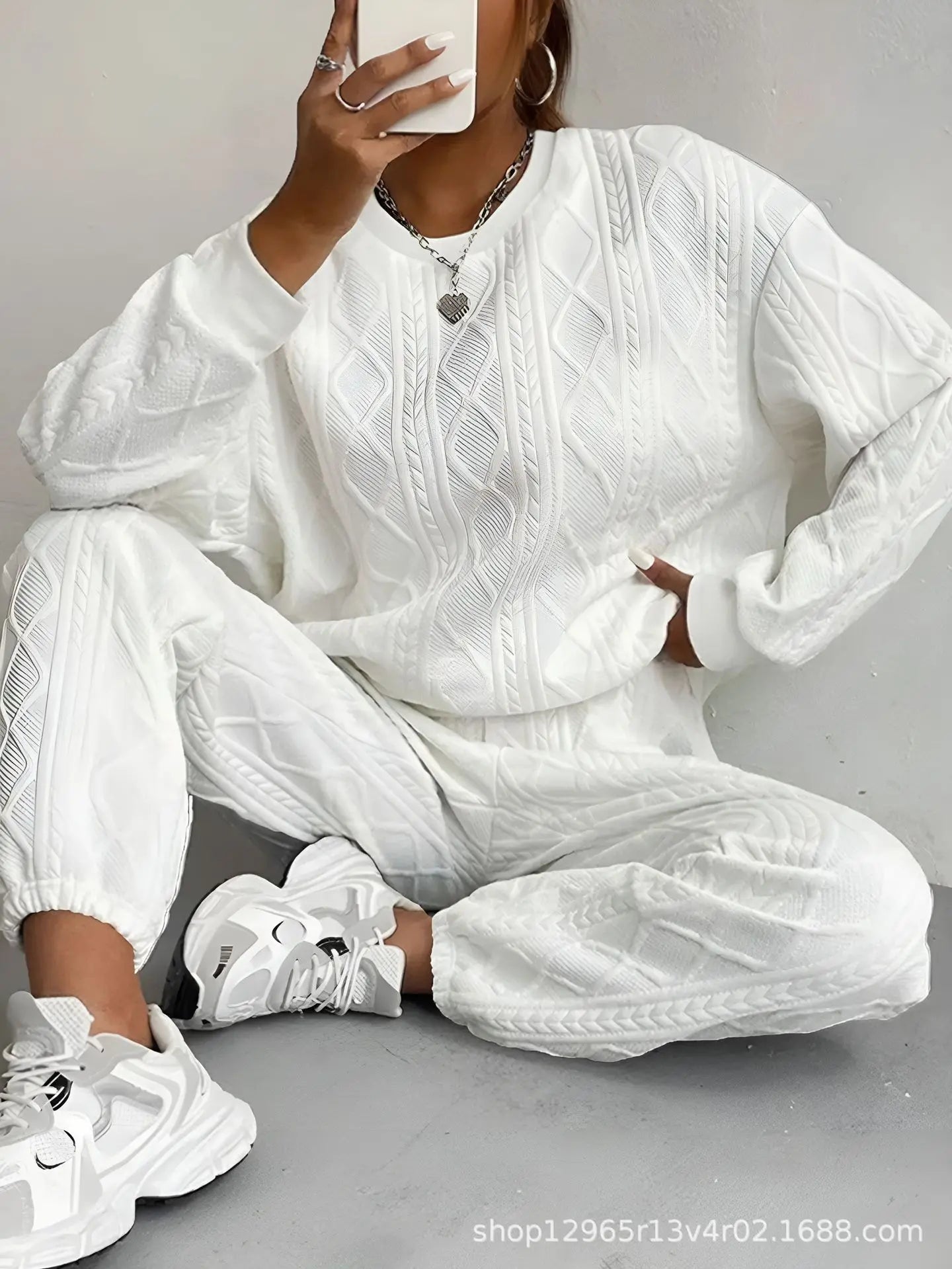 Long - Sleeve Knit Outfit – Comfortable Casual Style - LunaKit.LTD