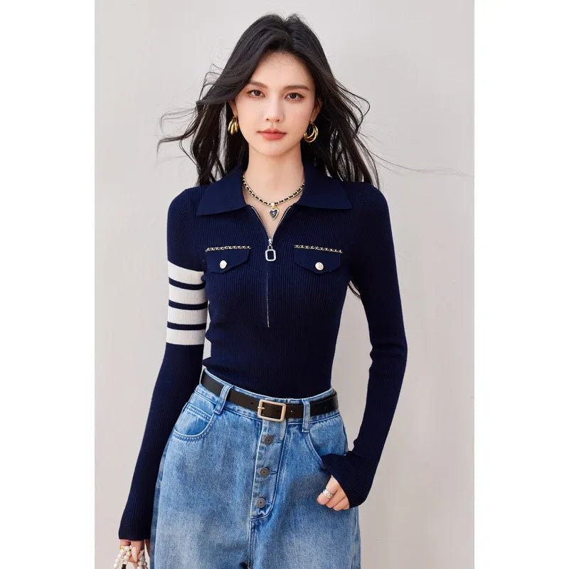 Long - Sleeve Knitted Hoodie – Modern American Style - LunaKit.LTD