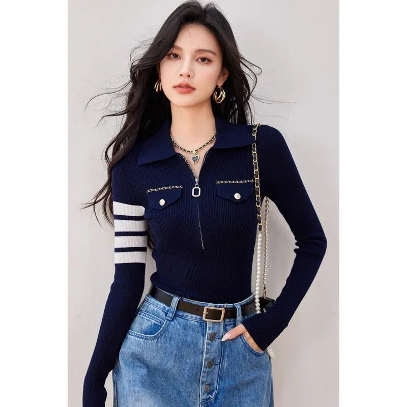 Long - Sleeve Knitted Hoodie – Modern American Style - LunaKit.LTD