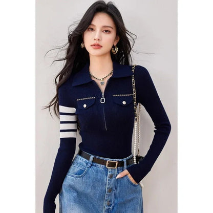 Long - Sleeve Knitted Hoodie – Modern American Style - LunaKit.LTD