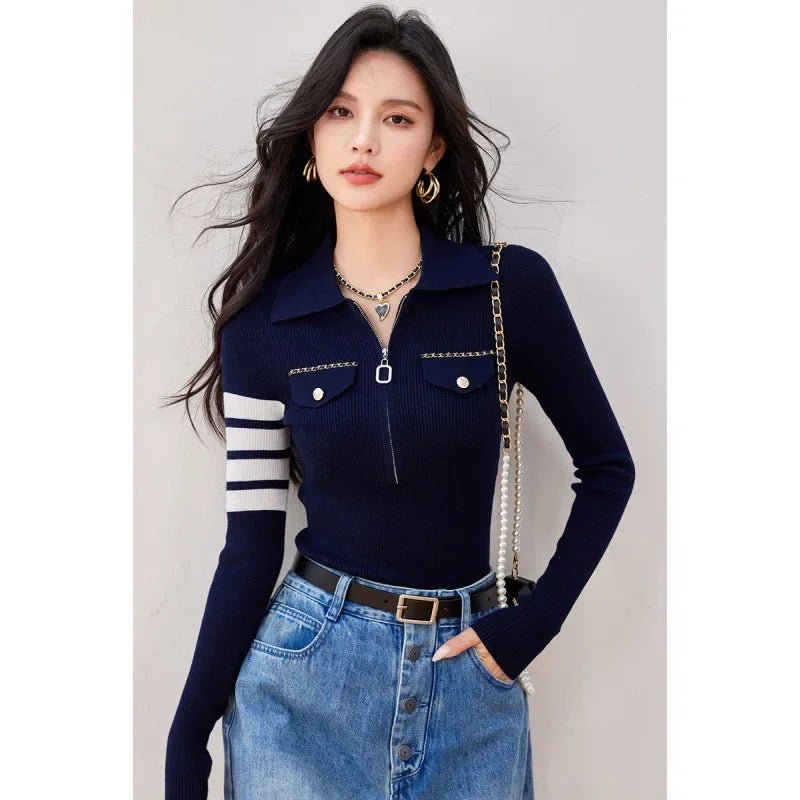 Long - Sleeve Knitted Hoodie – Modern American Style - LunaKit.LTD