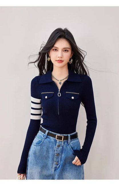 Long - Sleeve Knitted Hoodie – Modern American Style - LunaKit.LTD