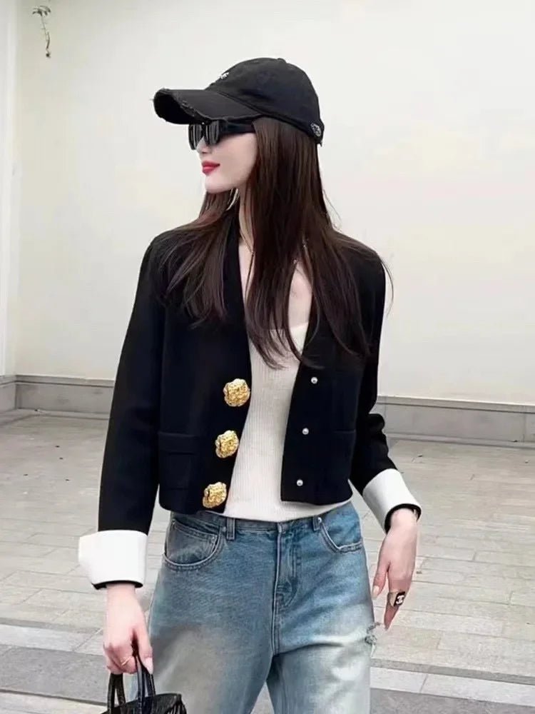 Long - Sleeve V - Neck Sweater – Classic Retro Style - LunaKit.LTD