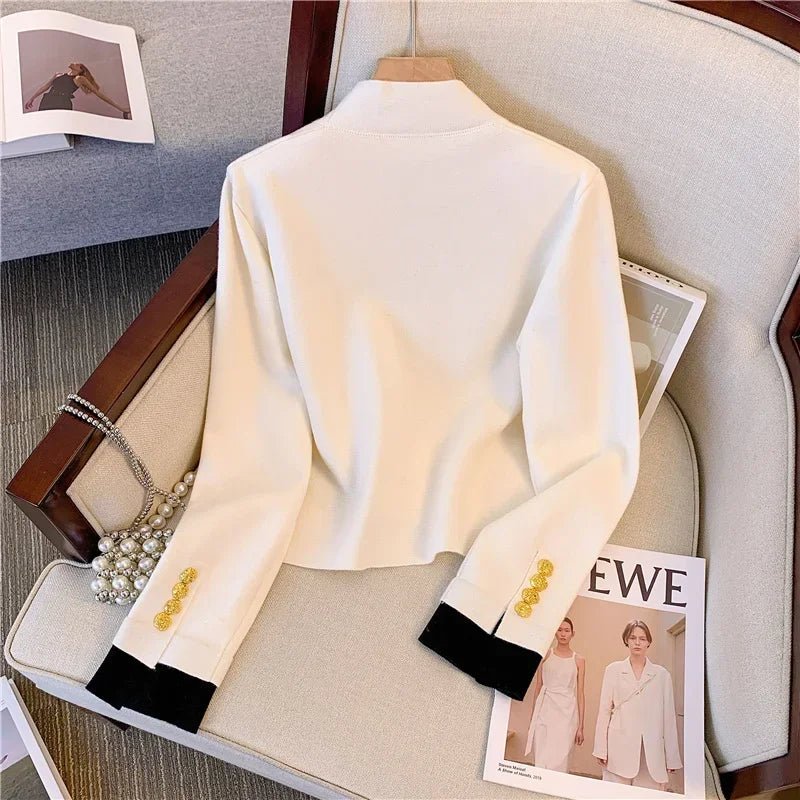 Long - Sleeve V - Neck Sweater – Classic Retro Style - LunaKit.LTD