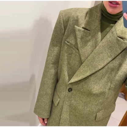 Loose Fit Blazer Set – High - Waist Retro Chic Style - LunaKit.LTD