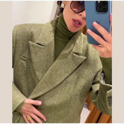 Loose Fit Blazer Set – High - Waist Retro Chic Style - LunaKit.LTD