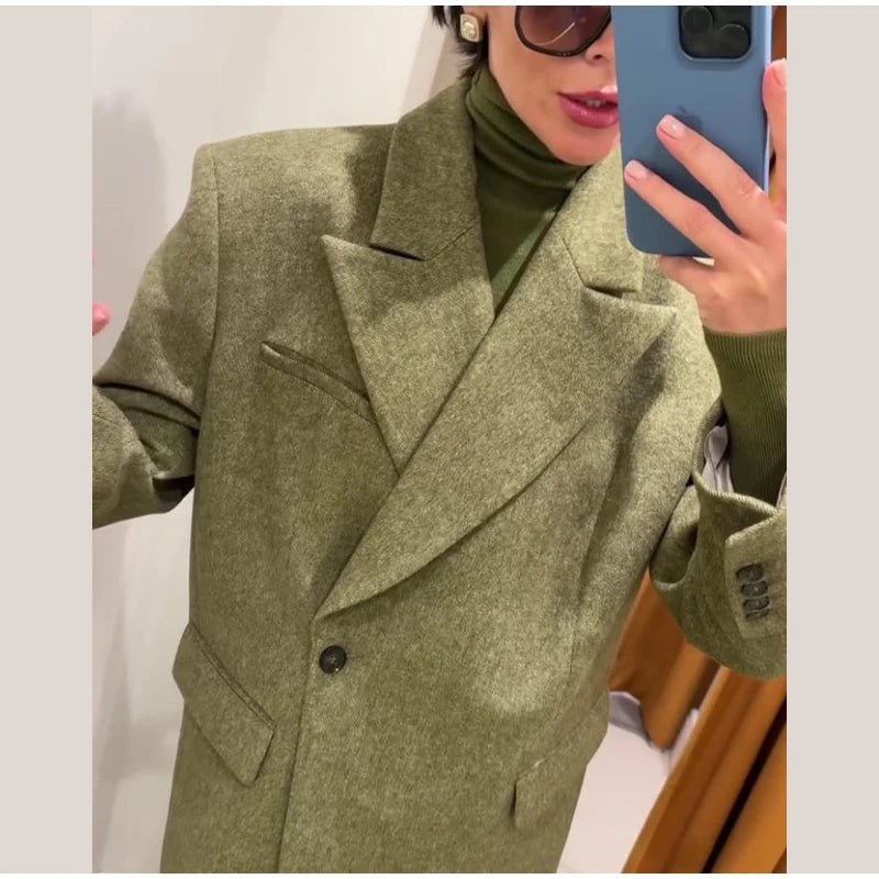 Loose Fit Blazer Set – High - Waist Retro Chic Style - LunaKit.LTD