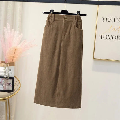 Loose Fit Corduroy Skirt – Retro Winter Style - LunaKit.LTD