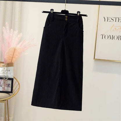 Loose Fit Corduroy Skirt – Retro Winter Style - LunaKit.LTD