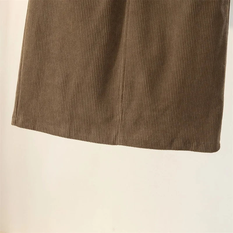 Loose Fit Corduroy Skirt – Retro Winter Style - LunaKit.LTD