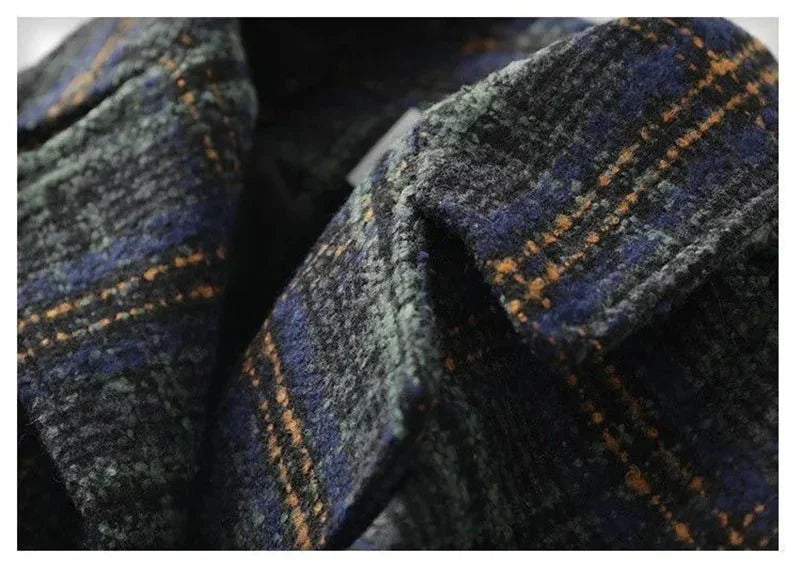 Loose Fit Plaid Blazer – Woolen Winter Style - LunaKit.LTD
