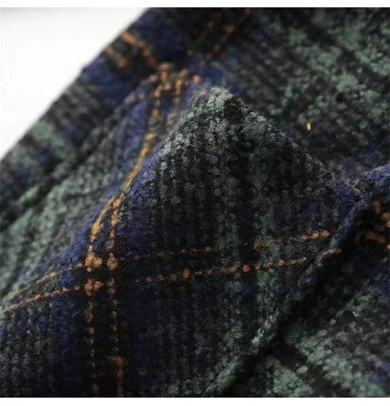 Loose Fit Plaid Blazer – Woolen Winter Style - LunaKit.LTD