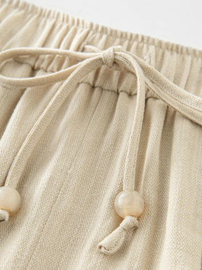 Minimalist Linen Pants – Relaxed High - Waist Summer Chic - LunaKit.LTD