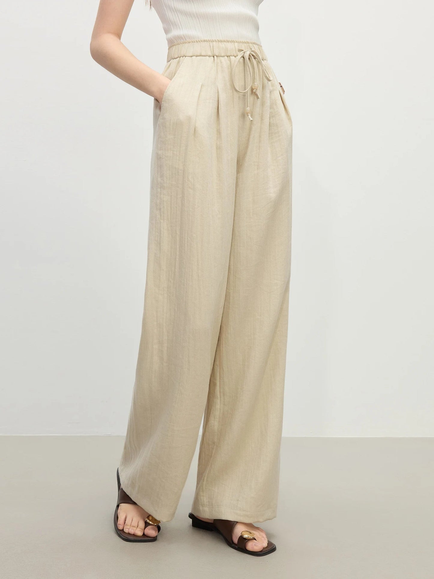 Minimalist Linen Pants – Relaxed High - Waist Summer Chic - LunaKit.LTD