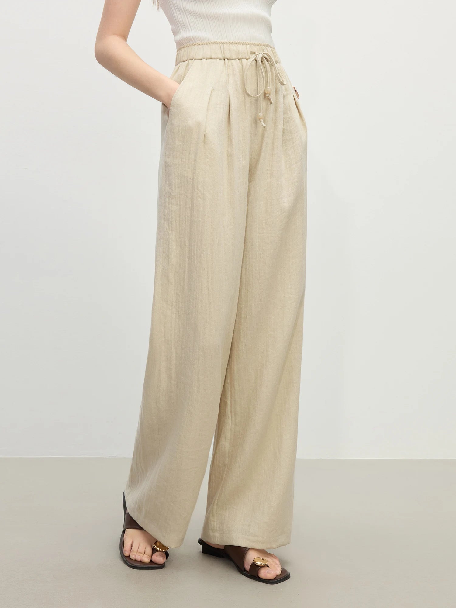 Minimalist Linen Pants – Relaxed High - Waist Summer Chic - LunaKit.LTD