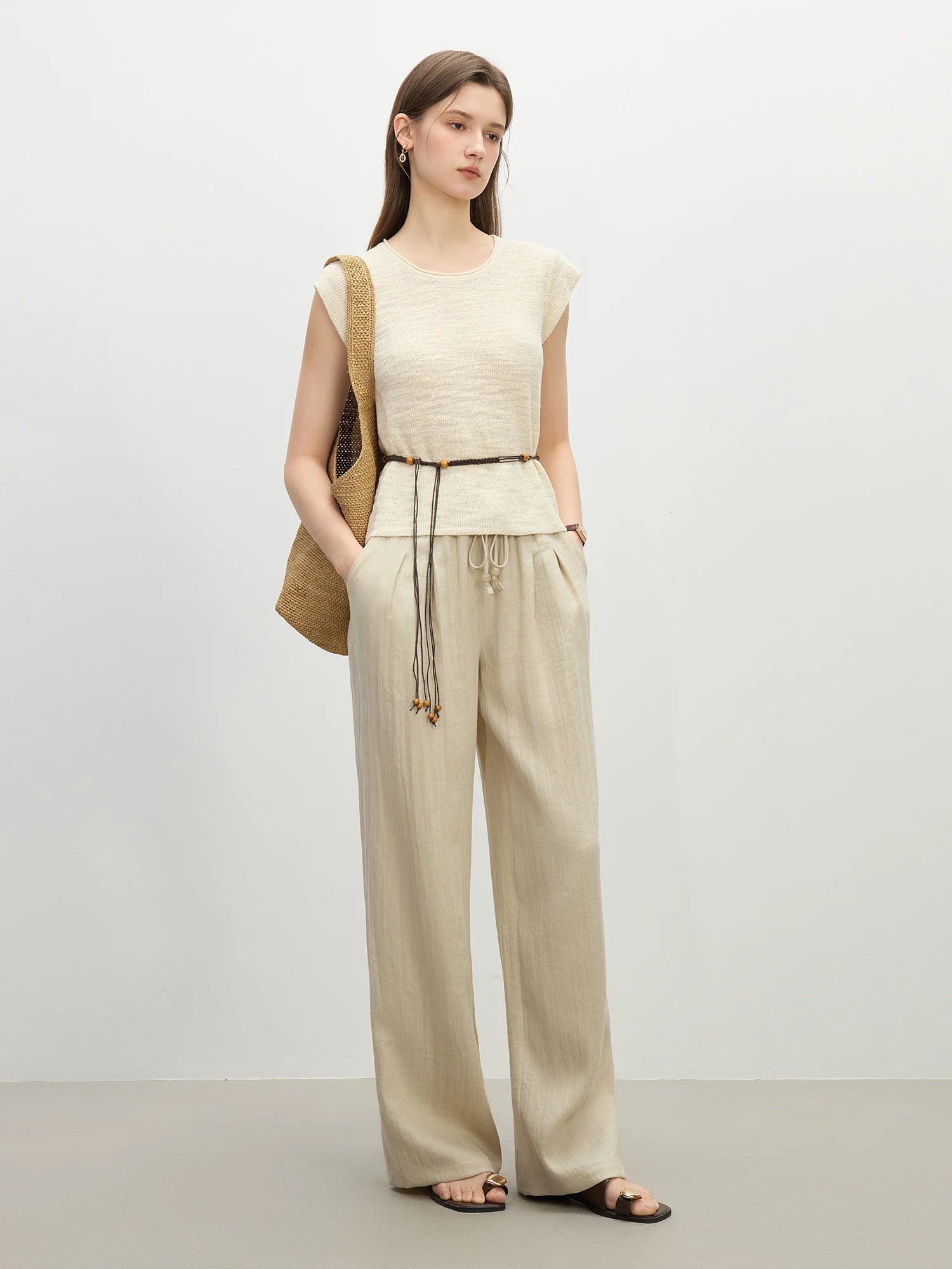 Minimalist Linen Pants – Relaxed High - Waist Summer Chic - LunaKit.LTD