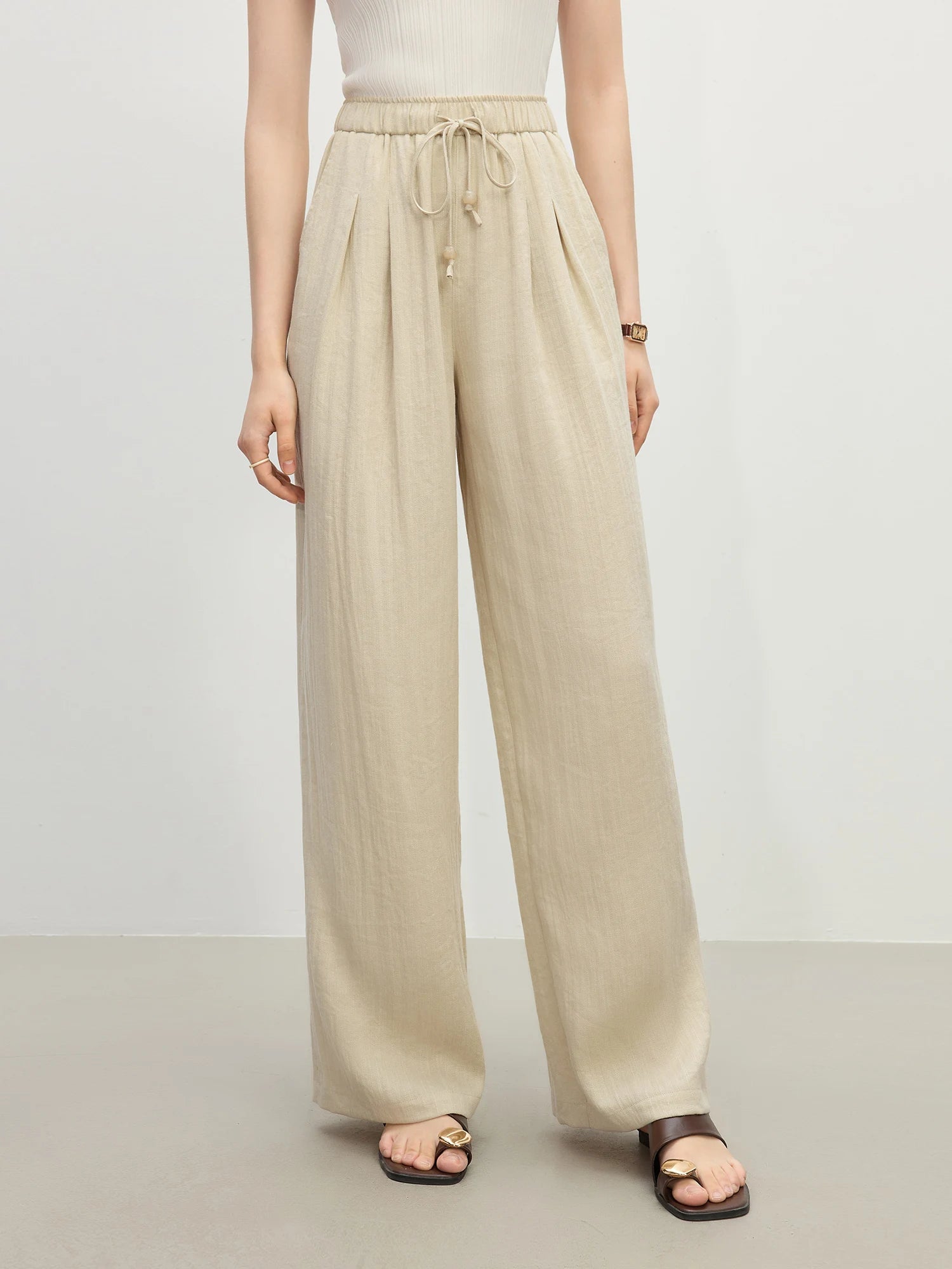 Minimalist Linen Pants – Relaxed High - Waist Summer Chic - LunaKit.LTD