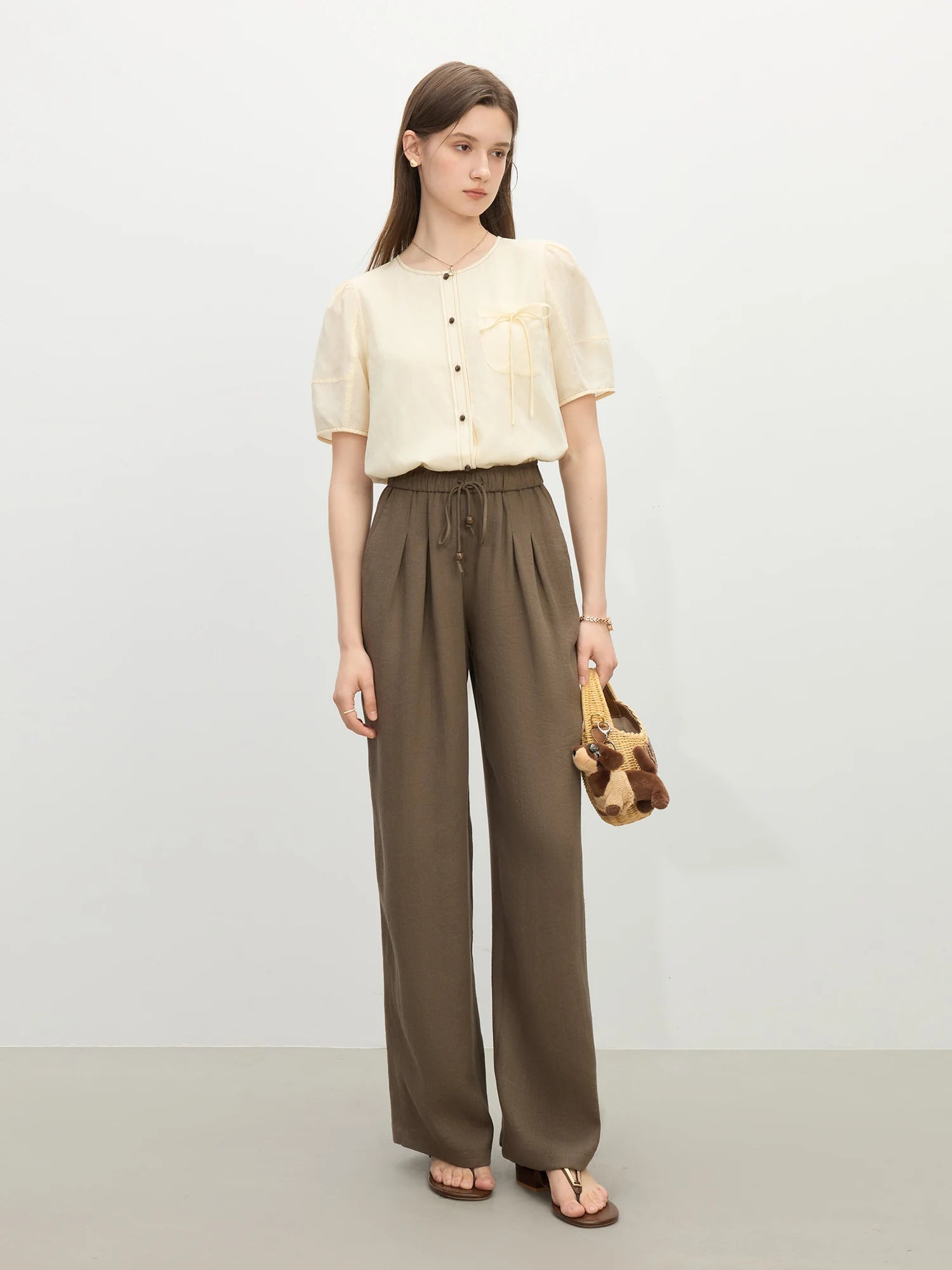 Minimalist Linen Pants – Relaxed High - Waist Summer Chic - LunaKit.LTD