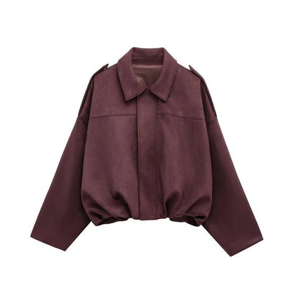 Oversized Suede Jacket – Relaxed Drop - Shoulder Fit - LunaKit.LTD