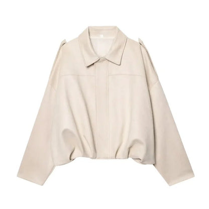 Oversized Suede Jacket – Relaxed Drop - Shoulder Fit - LunaKit.LTD