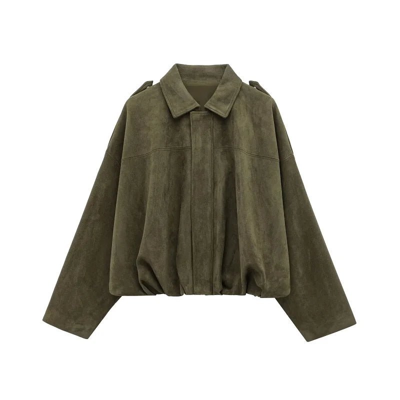 Oversized Suede Jacket – Relaxed Drop - Shoulder Fit - LunaKit.LTD